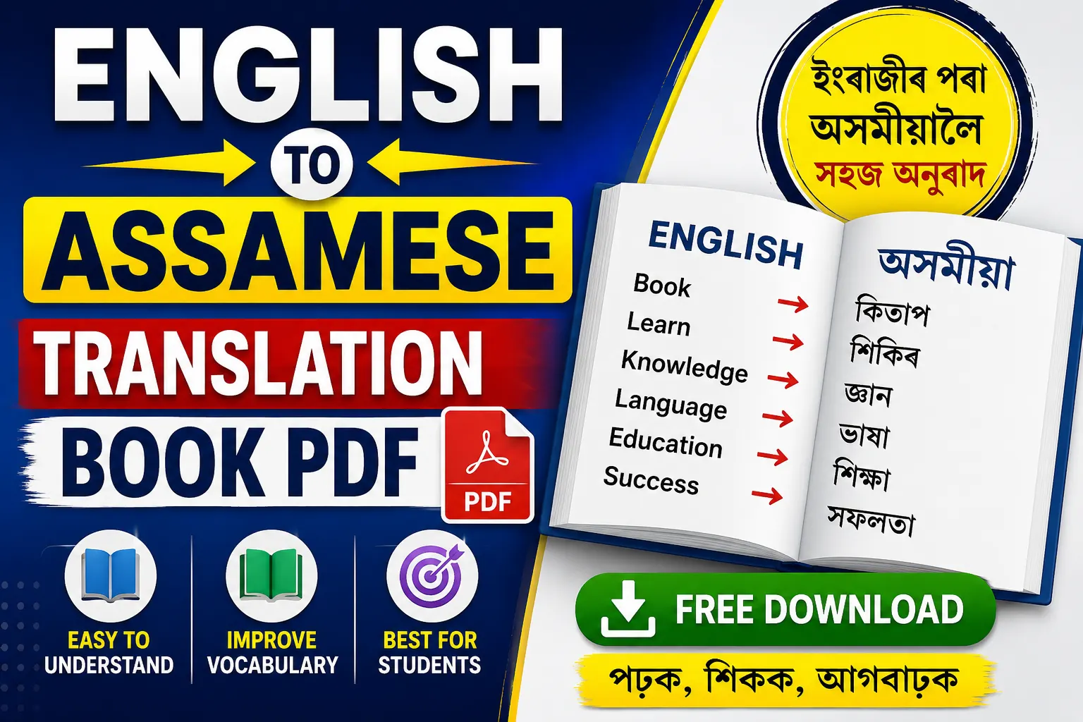 English to Assamese Translation Book PDF